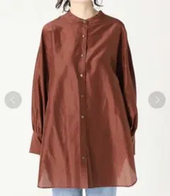 【美品】spick&span 洗えるシャツ　コットンシルク2WAYシャツ　羽織