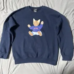 【希少】ネイビー 猫イラスト トレーナー！！