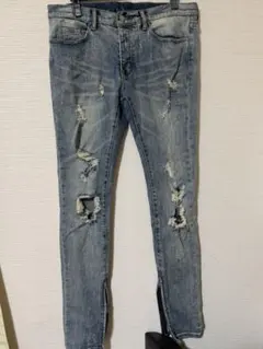 mnml スキニーデニム ダメージ加工 32インチ - メルカリ