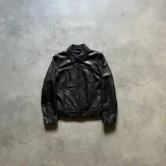 00s y2k old gap zip black leather jacket