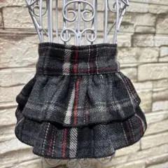 犬用 グレーチェック柄フリルスカート　オーダー専用