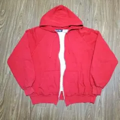 80s BIG YANK 裏サーマル ダブルフェイス ジップパーカー XL 赤