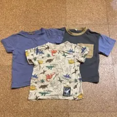 恐竜プリント他 Tシャツ 3枚セット 110cm