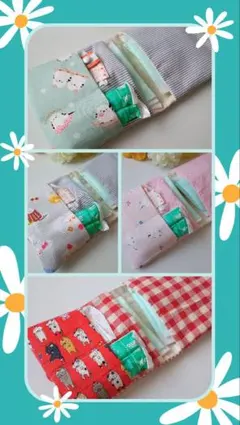 土日セール　シマエナガ柄　サニタリーケース　ハンドメイド