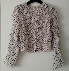 GIAMBATTISTA VALLI × H&M ドット柄フリルブラウス