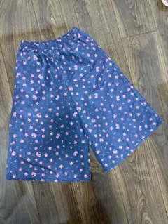 ボトムス　140cm パンツ　花柄 navy 紺 春夏秋 女子