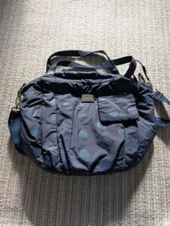 コムサイズム☆ネイビー ドット柄 マザーズバッグ