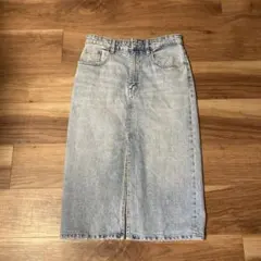 【S】ZARAザラ　デニムスカート ライトブルー スリット入り