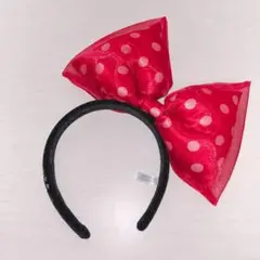 ディズニー ミニー 水玉 リボン カチューシャ