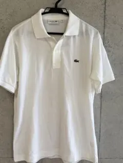 フランス製 CHEMISE LACOSTE ポロシャツサイズ5 白フレラコ鹿の子