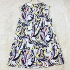 GLASS LINE ノースリーブミニワンピース M 総柄 36-10