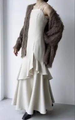 INGNI SOELA バックレースアップアシメスリットキャミワンピース