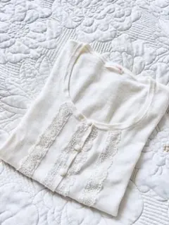 美品♡ L'EST ROSE 半袖カーディガン ホワイト レースのサムネイル