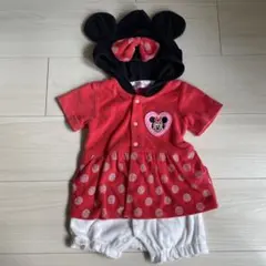 東京ディズニーリゾート 公式 ミニーマウス 着ぐるみ 半袖 ロンパース 70