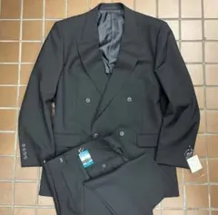 【激安価格】礼服★喪服　ブラックダブルスーツ/S A3/アジャスター　w82まで