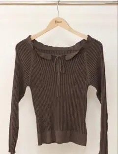 flower sparkle rib knit3 ブラウン 長袖のサムネイル