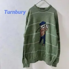 Turnbury ターンベリー　グリーン　長袖　ニット　ゴルフ　M ヴィンテージ