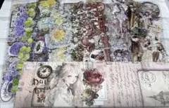 国内外作家マステセット　おすそ分け　コラージュ　簡易マステ蛇腹ケースおまけ