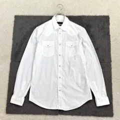 ザラマン【EURS】白 長袖シャツ ウエスタン風 スナップボタン 春秋 きれいめのサムネイル