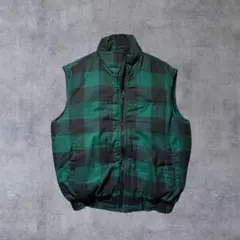 90s BRANDED LION 中綿ベスト L バッファローチェック アメカジ