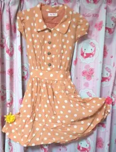 Bey Bey ワンピース シワ加工 ゴム入り バックリボン