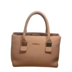 FURLA ベージュ レザー ハンドバッグ ピンクベージュ フルラ