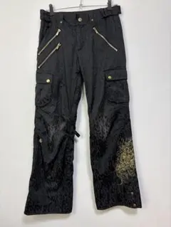 ESTIVO スノボパンツ レディースM レオパード 黒