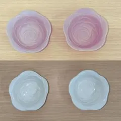 よしざわ窯 薔薇のお鉢 ミニ プラム2点　ホワイト2点　合計4点セットのサムネイル