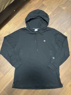 Champion ブラック フード付きロンT 薄手パーカー　XL チャンピオン