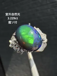 新作 ブラック天然オパール遊色綺麗極2.820ct 鑑ソ付 s925 18KGP