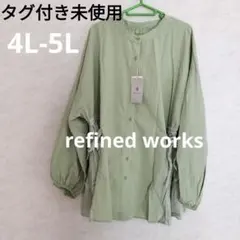 ノーカラー長袖シャツ