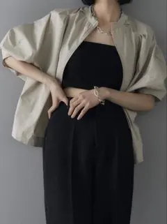 【Lumiere】ダブルジップ2WAYバルーンハーフスリーブライトジャケット