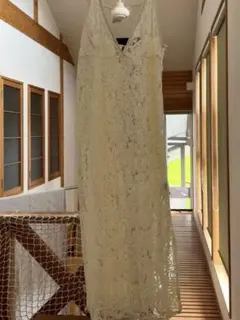 アイボリー レースキャミワンピース