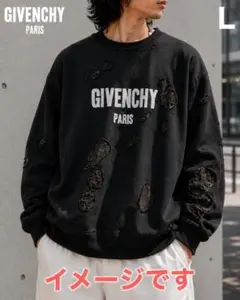 201　GIVENCHY デストロイ加工 スウェット ジバンシィ L 黒のサムネイル