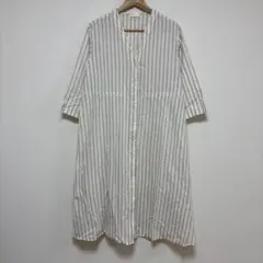 earth music&ecology 麻混　シャツワンピース　フロントボタンのサムネイル