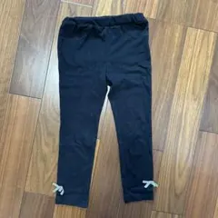 黒 リボン付き レギンスパンツ110サイズ