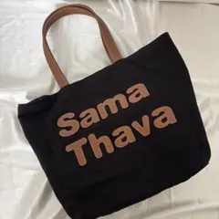サマンサタバサ　トートバック　キャンバス　ブラック　黒　ビックロゴ