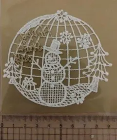 近沢レース店 グリーティング　レース 雪だるま