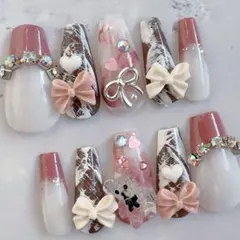 バレンタインネイルラスト1点