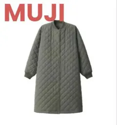 新品　MUJI 無印　洗える　キルティングコート 婦人Ｍ スモーキーグリーン
