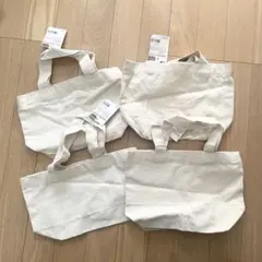 新品☆キャンバストートバッグ 4個セット　クラフト　ハンドメイド　ランチバッグのサムネイル