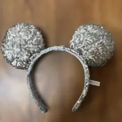 ミッキー耳カチューシャ シルバー スパンコール