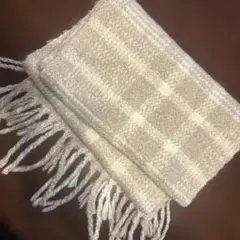 チェック柄マフラー ベージュ系