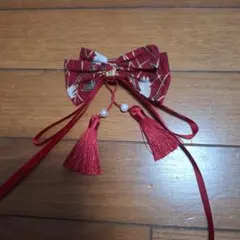 リボン型髪飾り 赤