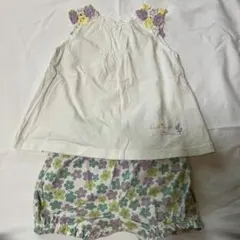 KP 花柄ショートパンツ付きホワイトトップス90cmのサムネイル