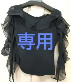 アナイ／7部袖ブラウス、カーディガン、38、M、黒、フリル、シャツ 