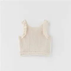 zara レーストリム　クロシェトップス