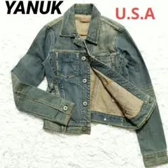 YANUK ヤヌーク　Gジャン　デニムジャケット　USA ダメージ　レディース