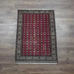 ヴィンテージラグ　パキスタン　トライバルラグ　手織り絨毯　ウール　コットン