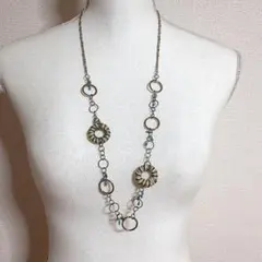 【美品】エレガントなリングビーズネックレス